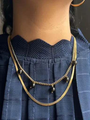 Midnight Shield – Dual Chain Obsidian Necklace